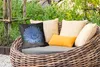 MuchoWow® Outdoor Kissen - Blumen - Schwarz - Weiß - Blau - Produktbild-Vorschau 3