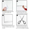 Four-panel infographic showing steps for installing a shower door seal. Náhľad obrázku produktu