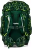The back of a green backpack with a yellow geometric pattern. Produktbild-Vorschau