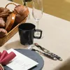 Besteck-Set 30-teilig, Edelstahl, schwarze Griffe, rustikal Produktbild-Vorschau