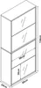 A 3D line drawing of a white shoe cabinet with mirrored doors and dimensions indicated. Produktbild-Vorschau