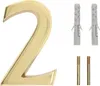 KOTARBAU® Numéro de maison 3D chiffre "2" en laiton 10 cm Voir les images du produit 1