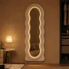 REMZETTA LED Standspiegel 150 x 45 cm, Weiß, Wellenform, Produktbild-Vorschau 3
