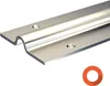 A close-up, angled view of a metal sliding door track with two screw holes visible. Produktbild-Vorschau