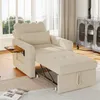 UnboxG Schlafsofa für 1 Person, beige, Chenille-Stoff, Produktbild-Vorschau 2