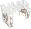 Flieks Etagenbett 90x200cm mit Regal, Hochbett mit Treppe Produktbild-Vorschau 10
