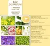 A fragrance pyramid diagram showing different scent notes illustrated with images of flowers, leaves, and fruit. Náhled obrázku produktu