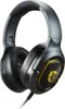 A studio shot of a pair of black and gray gaming headphones with yellow accents. Anteprima dell’immagine prodotto