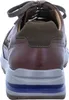 The back view of a brown leather sneaker with a multi-layered sole. Produktbild-Vorschau