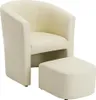 Lounge-Sessel & Hocker - Kunstleder - Beige - JOVANA Produktbild-Vorschau 4