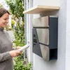 HOMCOM Wetterfester Briefkasten mit Zeitungshalter und 2 Produktbild-Vorschau 9
