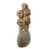 Gartenfigur Welcome - 3 Häschen auf Stein - Dekofigur - H: 26cm - Polyresin - braun Produktbild-Vorschau
