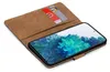 A brown flip case for a smartphone, with two credit cards inserted into a slot. Náhľad obrázku produktu