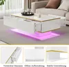Merax Hochglanzer LED-Couchtisch mit Golddekor, Produktbild-Vorschau 7
