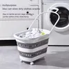 Faltbarer Wäschekorb aus Kunststoff mit Rädern, 38 Liter, Produktbild-Vorschau 3