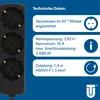 Unitec 1,4 m Steckdosenleiste - Schwarz, 3-fach Produktbild-Vorschau 5