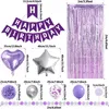 ZERODECO Lila Silber Geburtstagsdeko Set mit Ballons und Produktbild-Vorschau 4