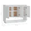 A diagram showing the dimensions of a white sideboard. Anteprima dell’immagine prodotto