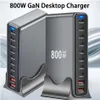 800 W GaN 10-Port-Schnellladestation Adapter USB C Dual 140 Produktbild-Vorschau 3