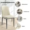 Esszimmerstühle 6er Set Beige – Samt Polsterstühle mit Produktbild-Vorschau 4