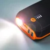 A close-up shot of a black and orange power bank with its flashlight on. Náhled obrázku produktu