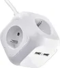 Prodlužovací kabel - kostka 1,9 m / 4 zásuvky / bílý / PVC / s USB / 1 mm2 Náhled obrázku produktu