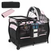 COSTWAY Lit de voyage 4 en 1 avec matelas, lit d'appoint Voir les images du produit 1