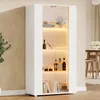 Merax Vitrinenschrank mit LED Beleuchtung, Glasvitrine mit Produktbild-Vorschau 2