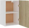 An open white cabinet with a wood-grain door. Anteprima dell’immagine prodotto