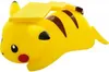 A yellow Pikachu toy with brown stripes and black ears, sitting on a white background. Produktbild-Vorschau