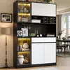 Estantería alta con iluminación LED, mueble aparador con Vista previa de la imagen del producto 4