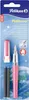 A product package for a Pelikan fountain pen, showing the pen and accessories against a background of Earth. Produktbild-Vorschau