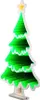 A decorative LED Christmas tree with a star on top, illuminated with green and white lights. Produktbild-Vorschau