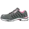A side view of a gray and pink women's athletic shoe. Produktbild-Vorschau