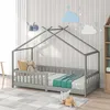 Merax domček posteľ 90x200cm s ochranou proti vypadnutiu a Náhľad obrázku produktu 12