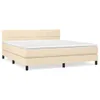 vidaXL Boxspringbett mit Matratze Creme 180x200 cm Stoff Produktbild-Vorschau 1