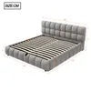 Čalúnená posteľ Merax 140x200 cm s hydraulickým úložným Náhľad obrázku produktu 6