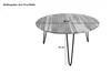 Couchtisch Akazie massiv Hairpin-Gestell Metall 90x90x45 cm Produktbild-Vorschau 2