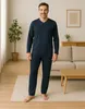 KB Schlafanzug Herren langarm lange Hose Männer Pyjama Set Produktbild-Vorschau 2