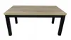 A rectangular table with a light wood top and black legs, isolated on a white background. Náhled obrázku produktu