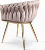 Design-Sessel aus Samt mit goldenen Beinen und Armlehnen Produktbild-Vorschau 3