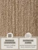 Close-up texture of a braided jute rug with marketing text overlays. Anteprima dell’immagine prodotto