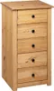 A wooden cabinet with five drawers is shown against a white background. Náhľad obrázku produktu