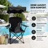 BigDean Campingstuhl mit Sonnendach schwarz, faltbar, Produktbild-Vorschau 5