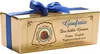A golden gift box of chocolates tied with a blue ribbon. Náhľad obrázku produktu
