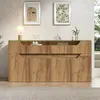 STILVORA Sideboard mit gehärteter Glasplatte, Kommode mit 2 Produktbild-Vorschau 3