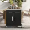 Schwarzer Küchenwagen 86x50x86,5cm: Rollen, Schrank + Produktbild-Vorschau 8