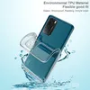 A clear phone case is shown with a smartphone inside, surrounded by water splashes. Náhľad obrázku produktu
