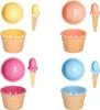 Eisbecher Set Kinder Schalen mit Löffel Kunststoff Bunt Produktbild-Vorschau 4
