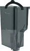 A transparent gray water tank with a black handle, isolated on a white background. Produktbild-Vorschau